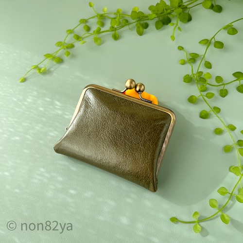 ほどよいお財布　本革　オリーブグリーン