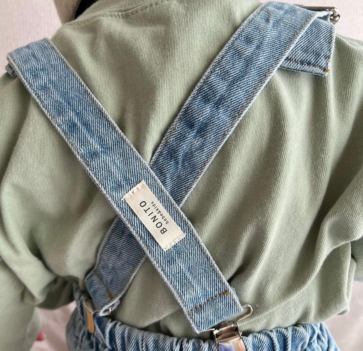 【即納】denim suspender&pants set / bonito