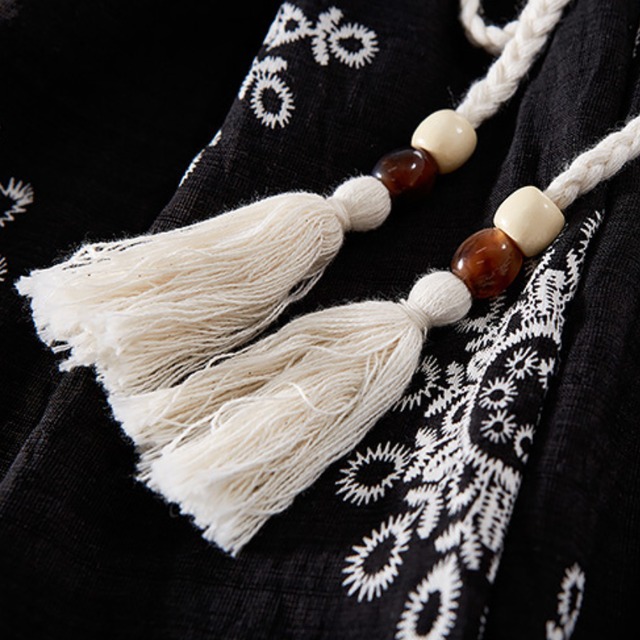 ethnic print wide-leg pants L0540