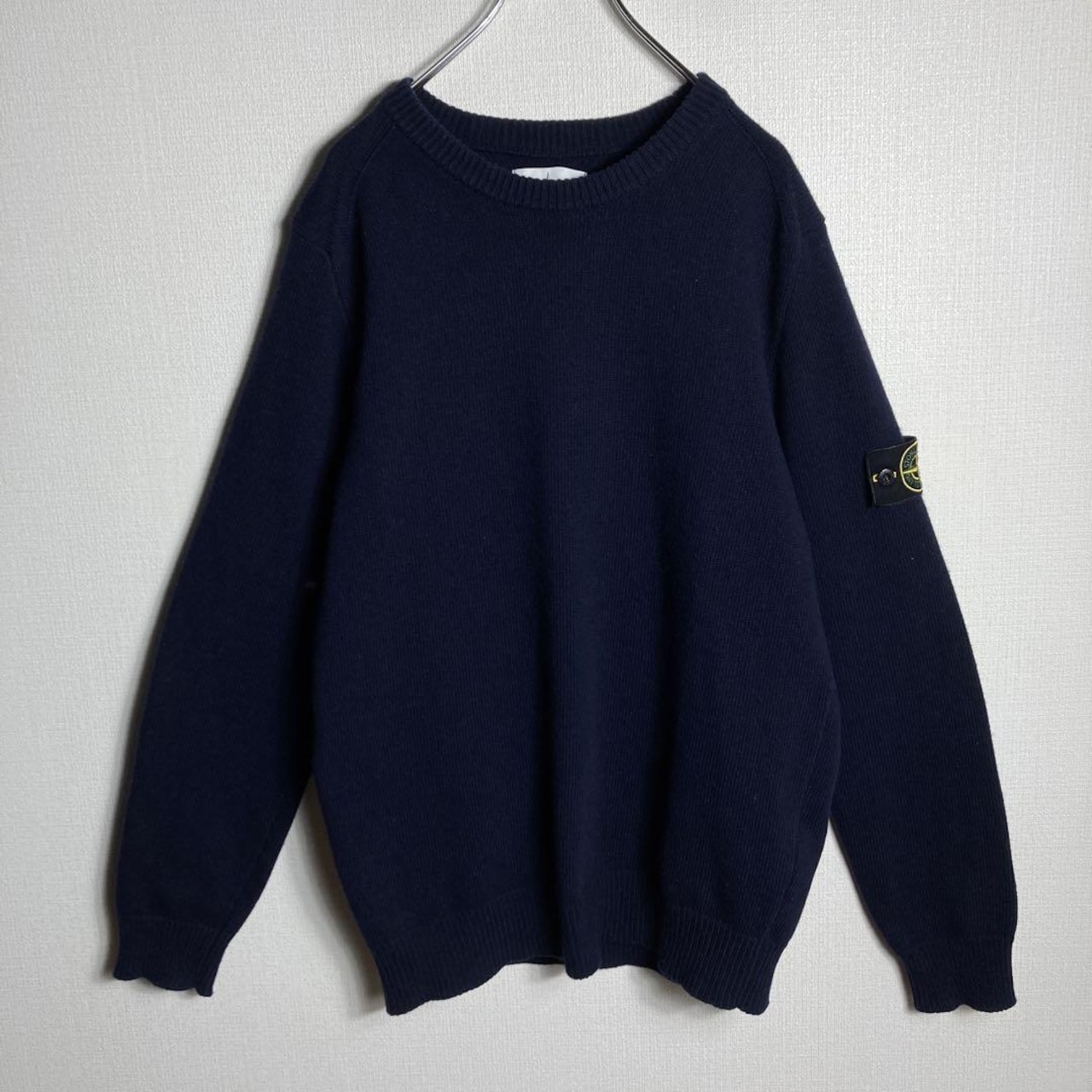 美品】ストーンアイランド ロゴワッペン ニット セーター 人気Lサイズ 