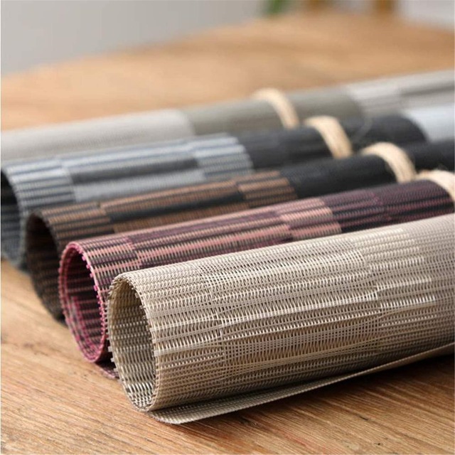 Ｙヤクニタツ 5枚セット ランチョンマット プレースマット テーブルマット おしゃれ 北欧 撥水 防汚 丸洗い お手入れ 簡単 滑り止め 摩擦 耐える 断熱 飾り 食卓 華やか 雰囲気 PVC製 家庭 レストラン 用 長方形 マルチ (5色)