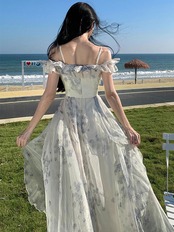 【0241】Floral Tulle Off Shoulder Short Sleeve Dress