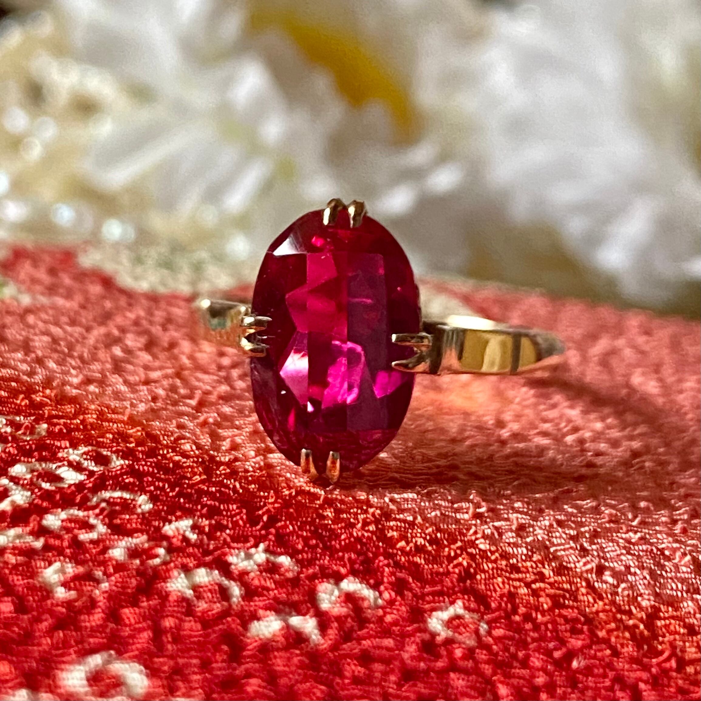 Japanese traditional ring】昭和レトロリング❤︎ラズベリーカラーの