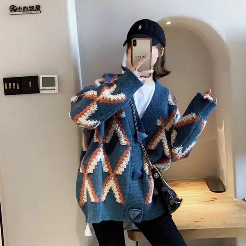 3color / ジグザグニットカーディガン