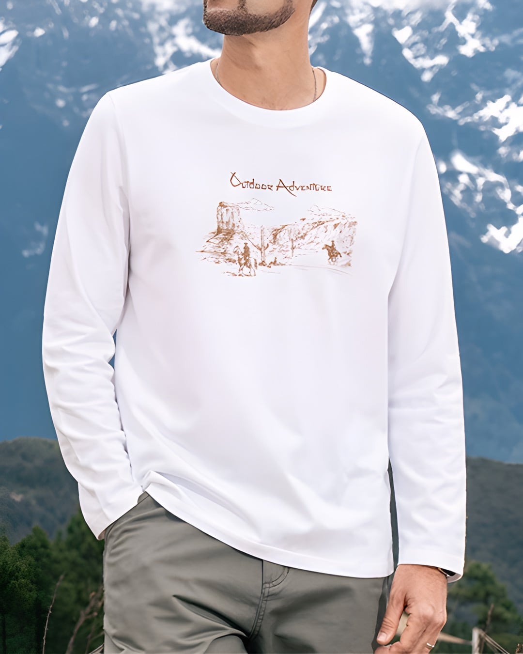 ロングスリーブ プリントTシャツ 4色 E0155