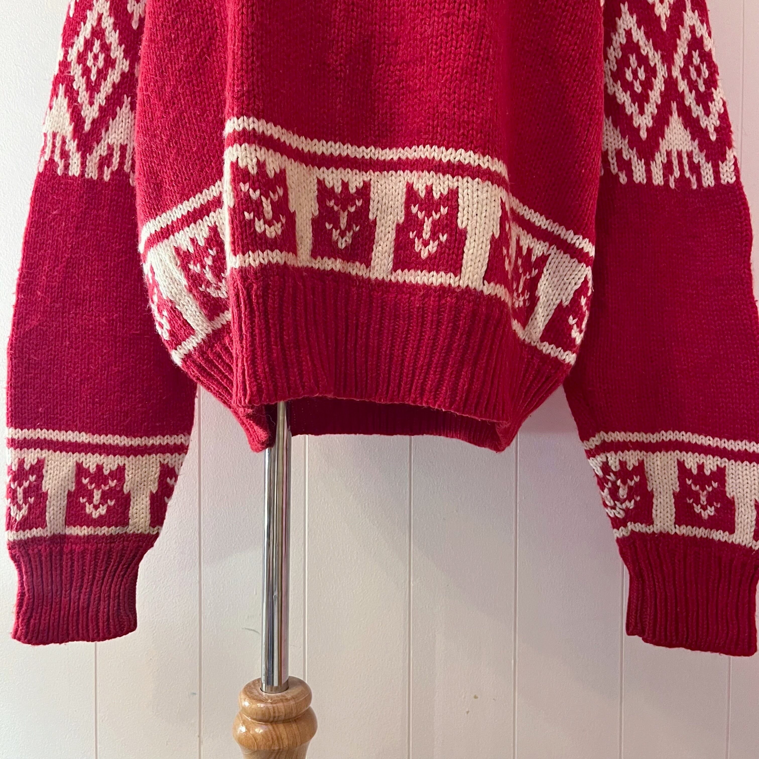 red × white nordic big sweater