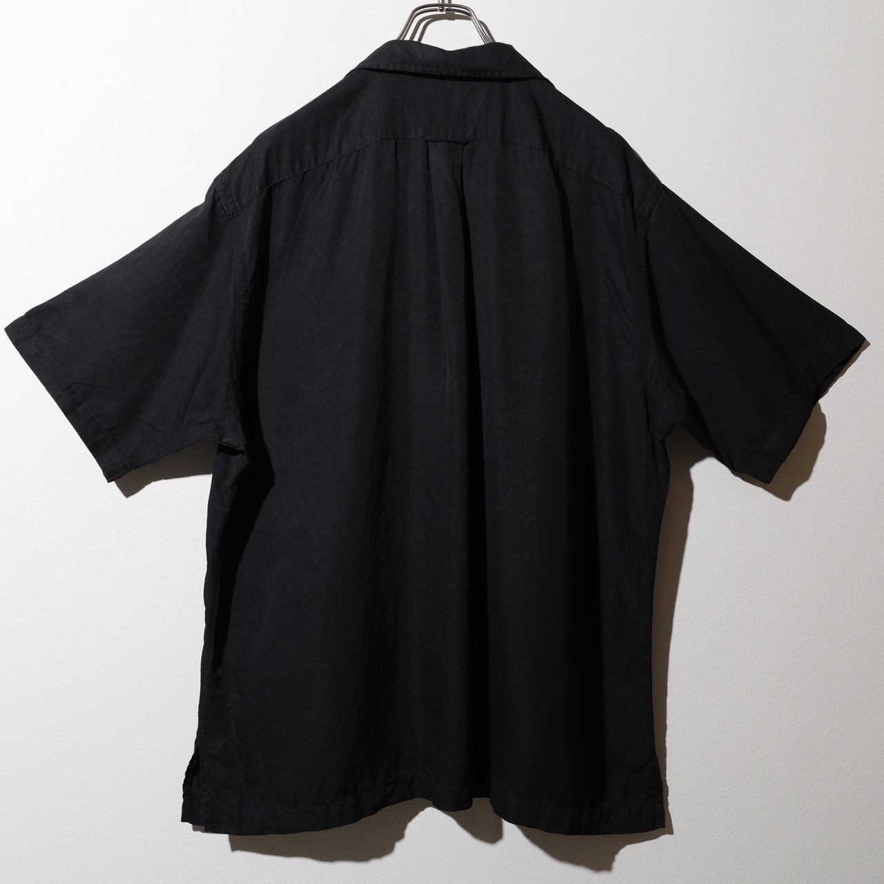 XL 黒 ブラック シルクリネン 紫ポニー Caldwell Polo Ralph Lauren ポロラルフローレン 半袖開襟シャツ
