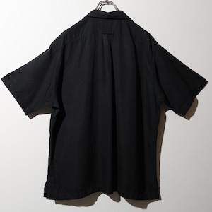 XL 黒 ブラック シルクリネン 紫ポニー Caldwell Polo Ralph Lauren ポロラルフローレン 半袖開襟シャツ