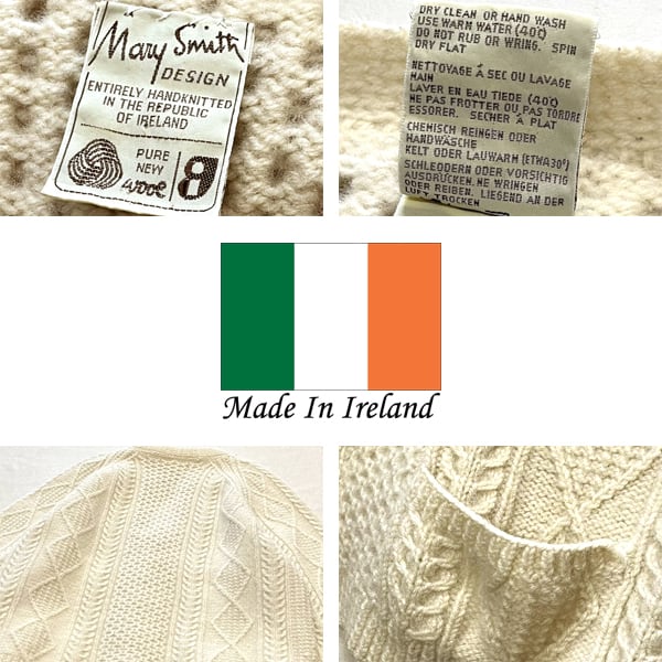 1点物◇アイルランド製ビンテージ70sアランニットセーターカーディガン