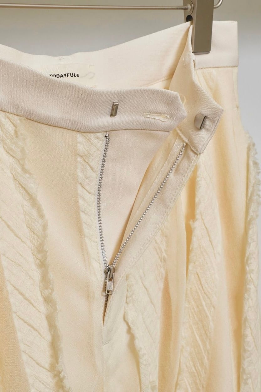 TODAYFUL Sheer Jacquard Trousers シアージャガードトラウザーズ Ecru