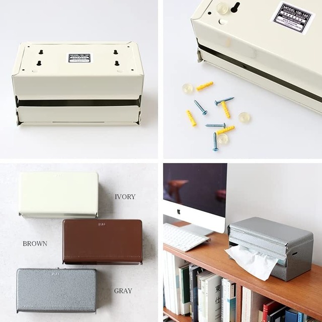 【新着商品】ダルトン(Dulton) ティッシュ ディスペンサー ハンマートーングレー スチール ペーパー ホルダー ボックス 高さ145 幅260 奥行125mm 100-160NGY