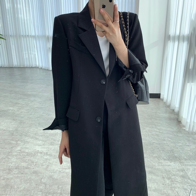 送料無料 Heliar Women Suit Coat Long Woolen Coat Autumn Women Button Up