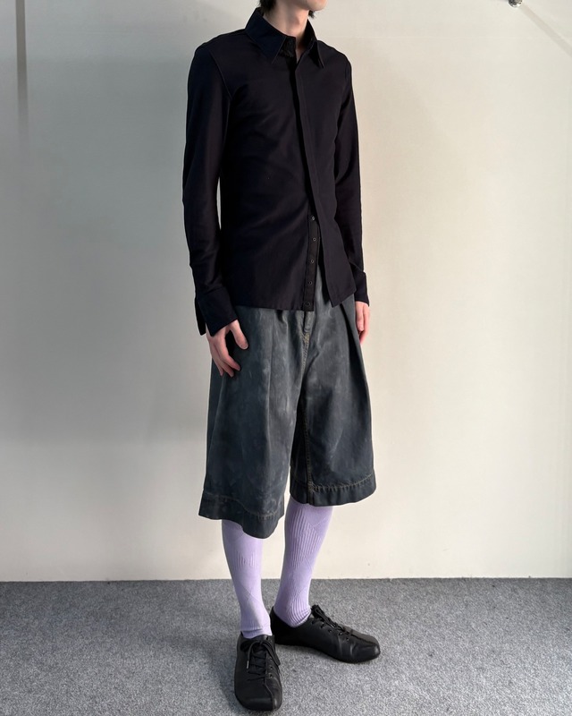 【ripvanwinkle】fly front slim fit shirt