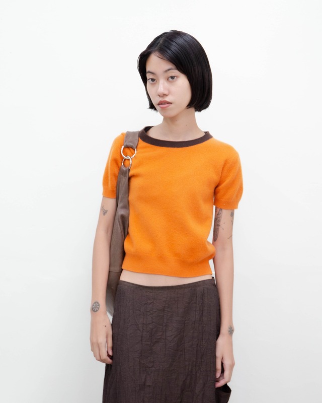 1980-90s CHANEL for Bergdorf Goodman - cashmere knit ringer tee