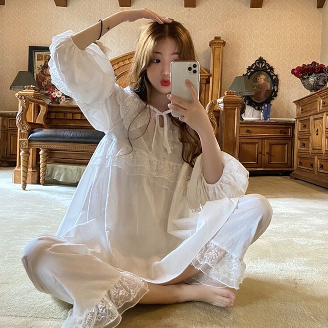 レーススプリングオータムルーズレディース 大人ガーリー スウィート キュート カジュアル 春物 秋物 ステッチ 萌量不足81087404000