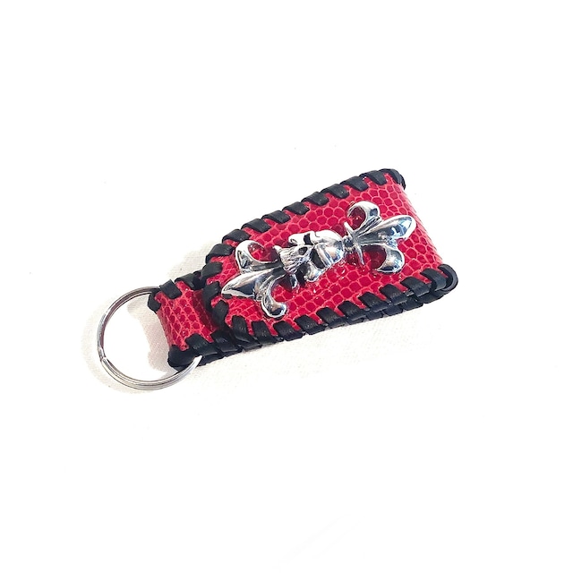 THIRTEEN DESIGNS サーティーンデザインズ KY-5 CustomPrototype BELT LOOP KEY CHAIN Crocodile クロコダイル 鰐革 Red