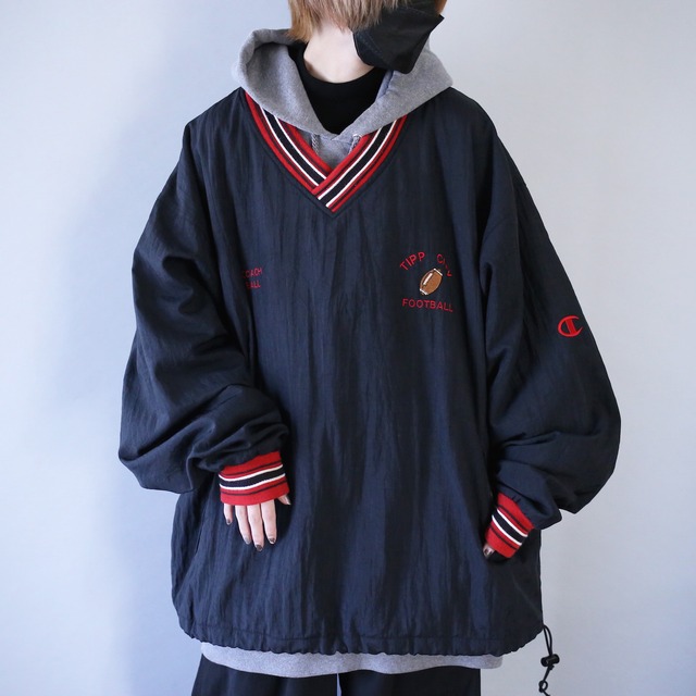 "Champion" over silhouette  nylon pullover