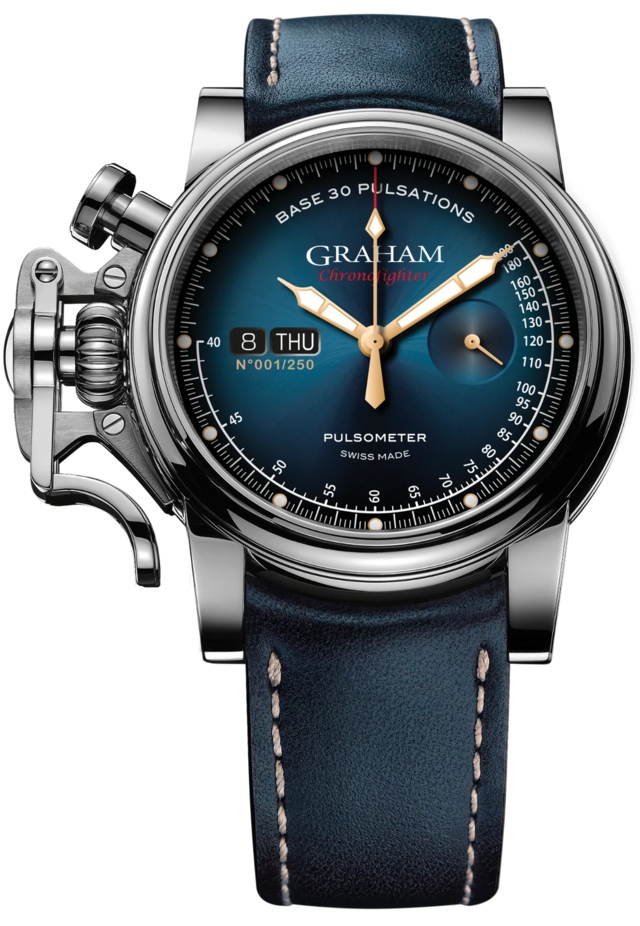 【GRAHAM グラハム】Chronofighter Vintage PULSOMETER  クロノファイターヴィンテージ パルスメーター ブルー 世界限定250本／国内正規品 腕時計