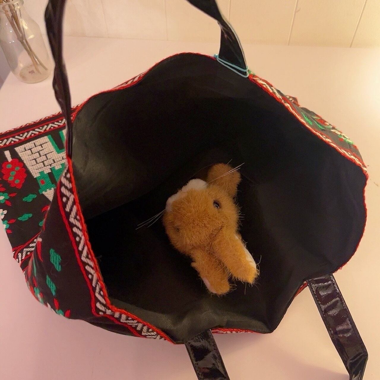 castle embroidery tote bag