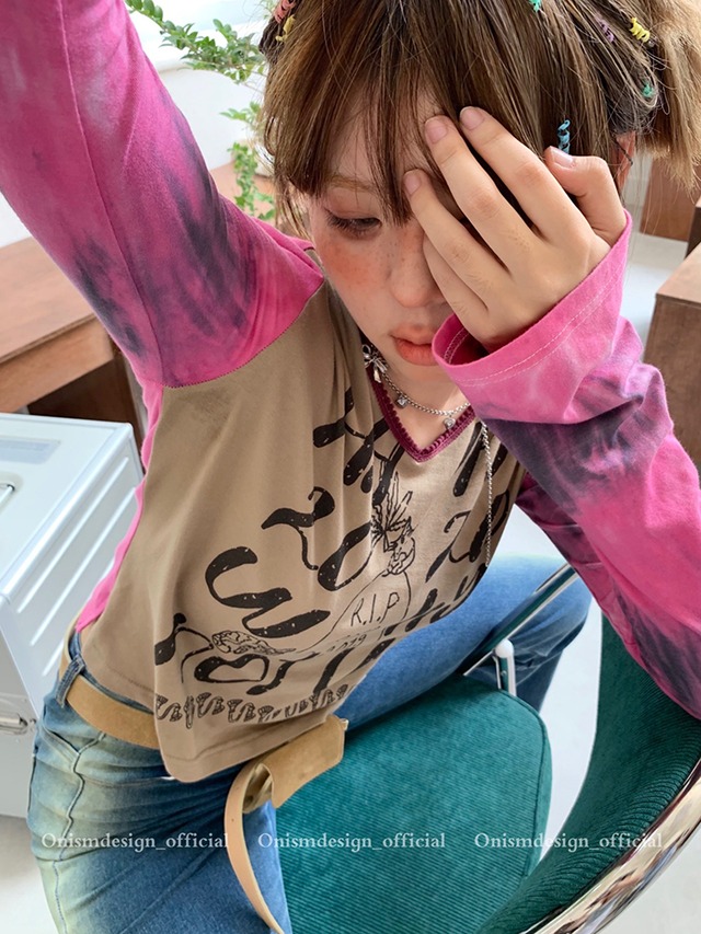 Tシャツ オータムスタイルスリムラウンドネックロング 長袖 秋物 Oネック ビッグFスモールZ韓国53383797698