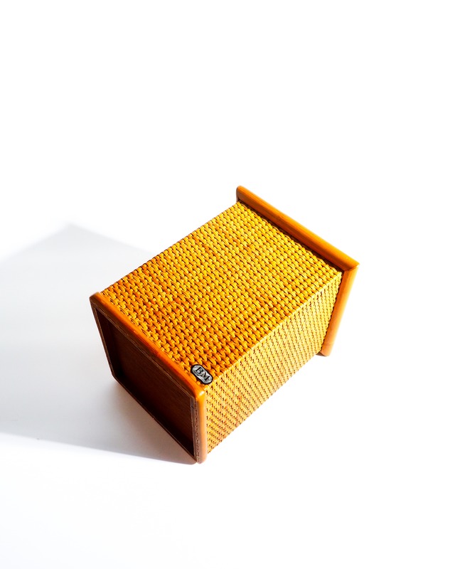 Rattan & Wood Mini Trash Can