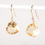 【シトリン】ハート ピアス・イヤリング