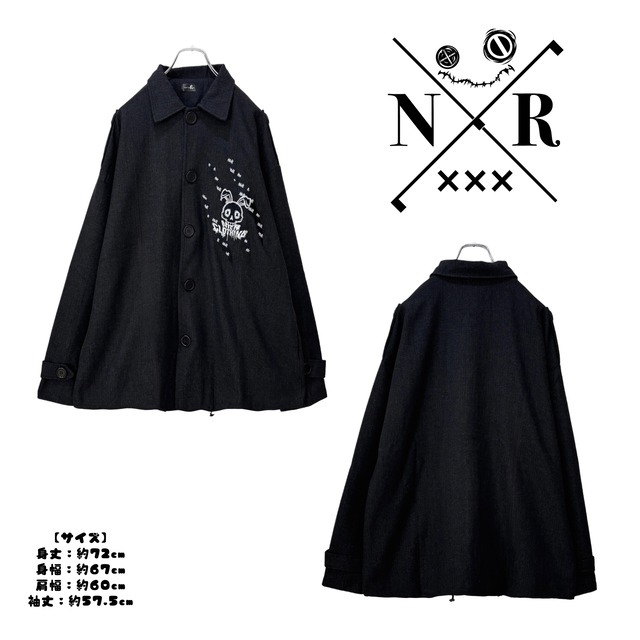 《先着50点限定55%OFF》HERRINGBONE DARK COLOR COAT【SKULL RABBIT】