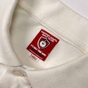 CAPTAIN SANTA キャプテンサンタ GOLF CLUB プリント 半袖 ポロシャツ サイズ L /鹿の子/ホワイト/ゴルフ