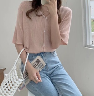 Vネック　シンプルカーディガン　AJ2205-645