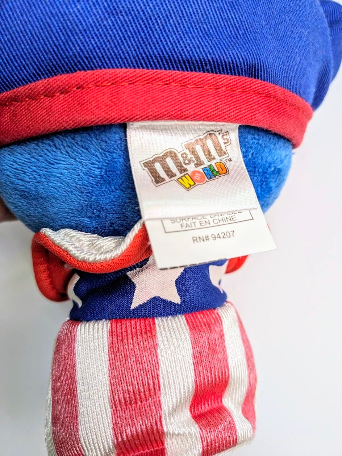 【m&m's ぬいぐるみ ブルー アメリカンコスチューム 年代不明】『エムアンドエムズ（M&M's）』 〚アメリカン雑貨 アメトイ〛