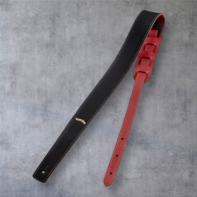 栃木レザー Narrow Black/Mahogany Red