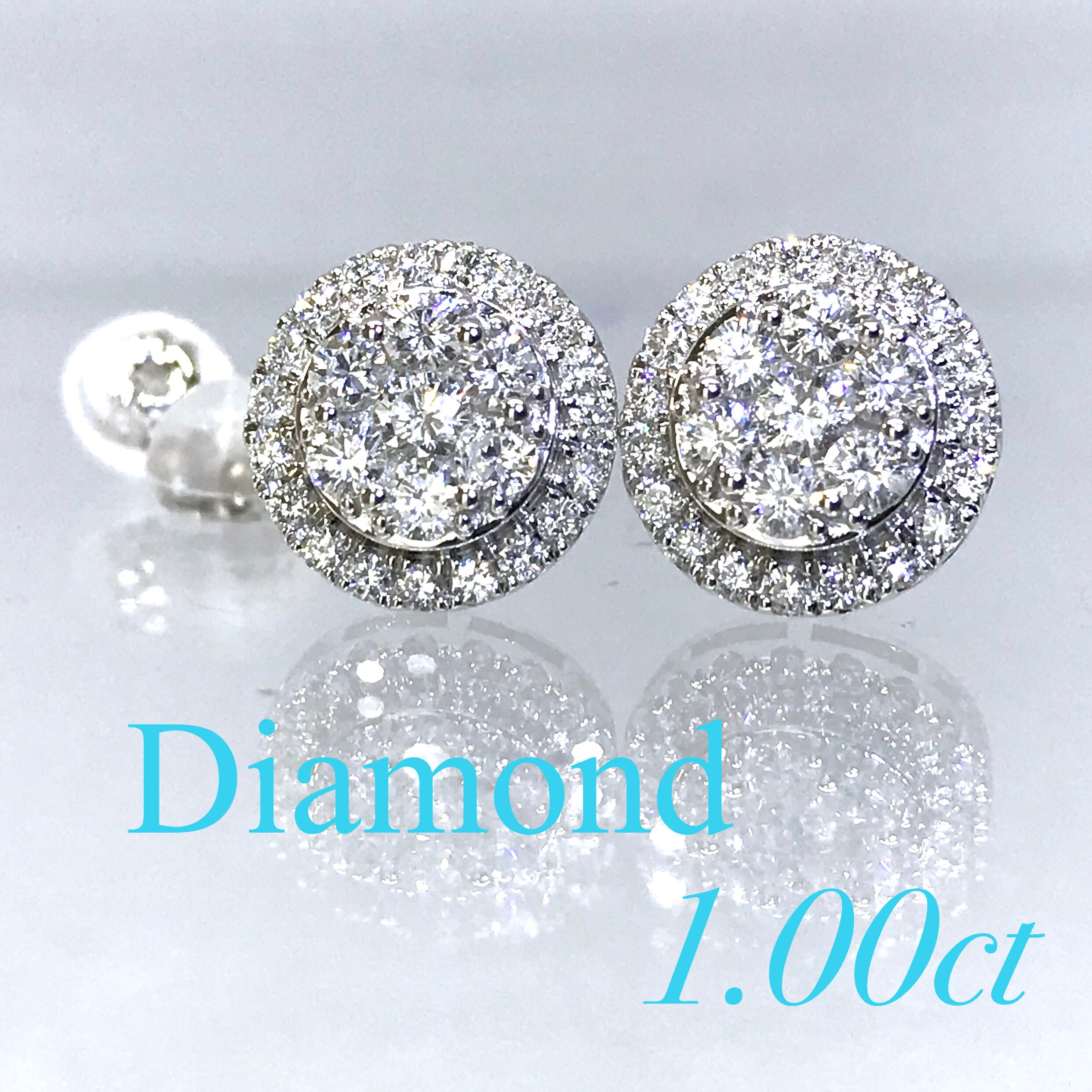 amazing工房可愛い！人気のリボンモチーフ 計1ct ダイヤモンド K18 yg ピアス 鑑別