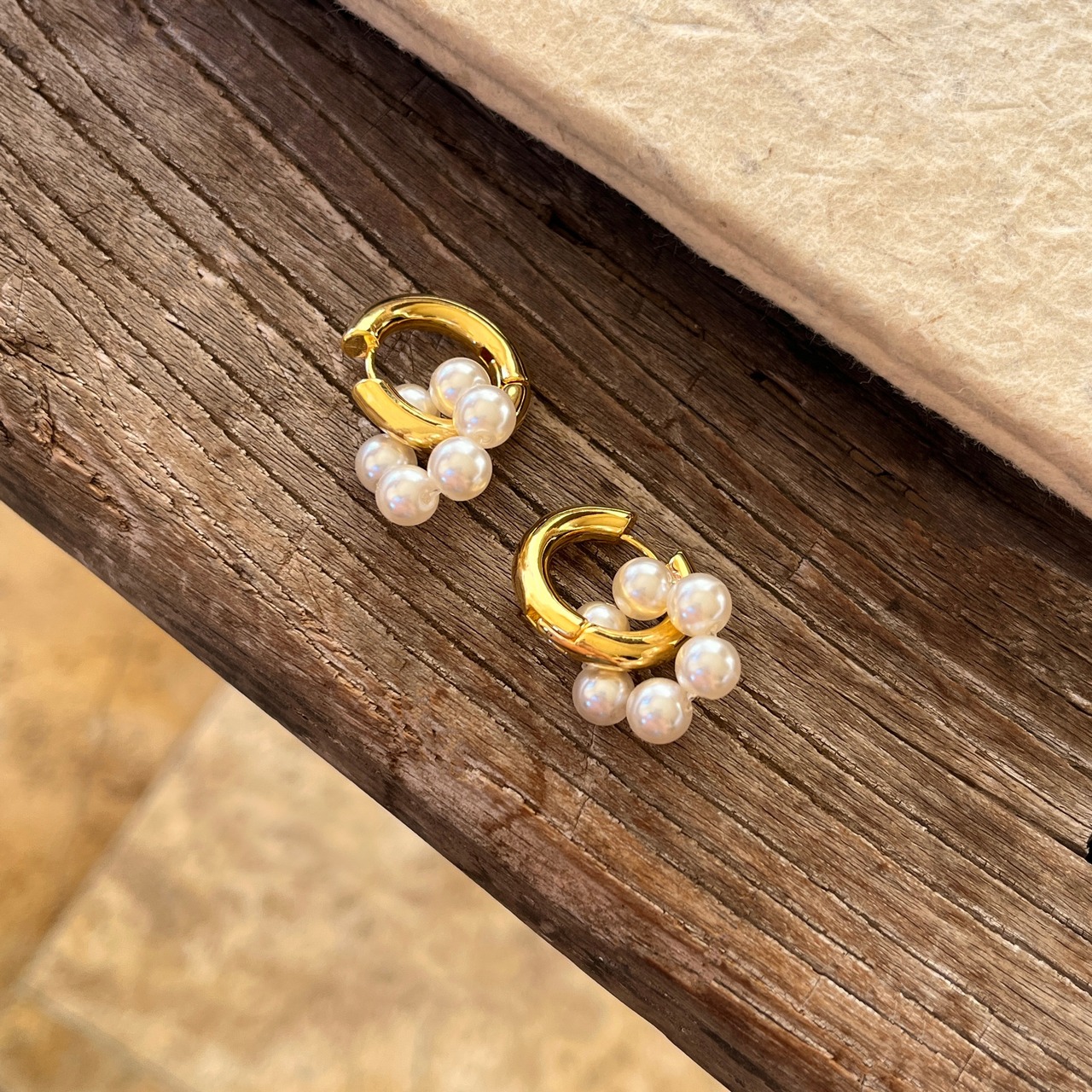 2way パール装飾フープピアス H0015