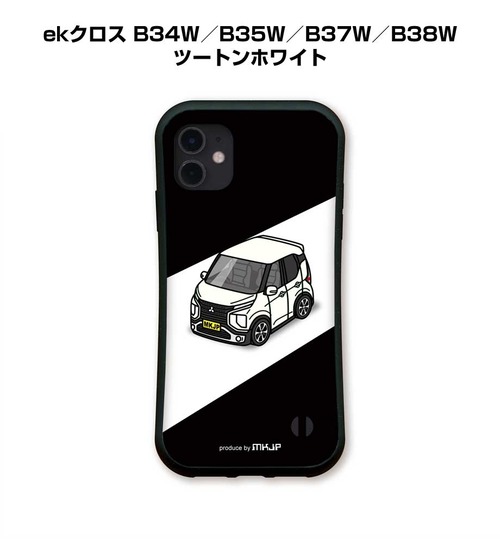 ミツビシ ekクロス B34W／B35W／B37W／B38W ツートンホワイト ボディ25色設定　グリップタイプiPhoneケース