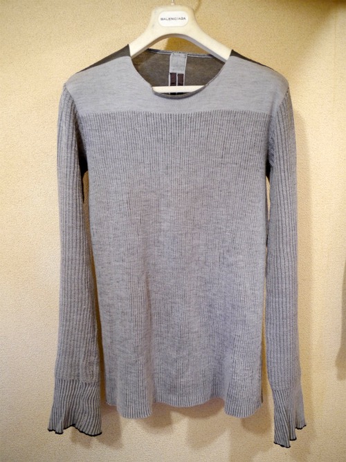 美品◆RickOwens リックオウエンス リブ編みウール ニット XS 灰