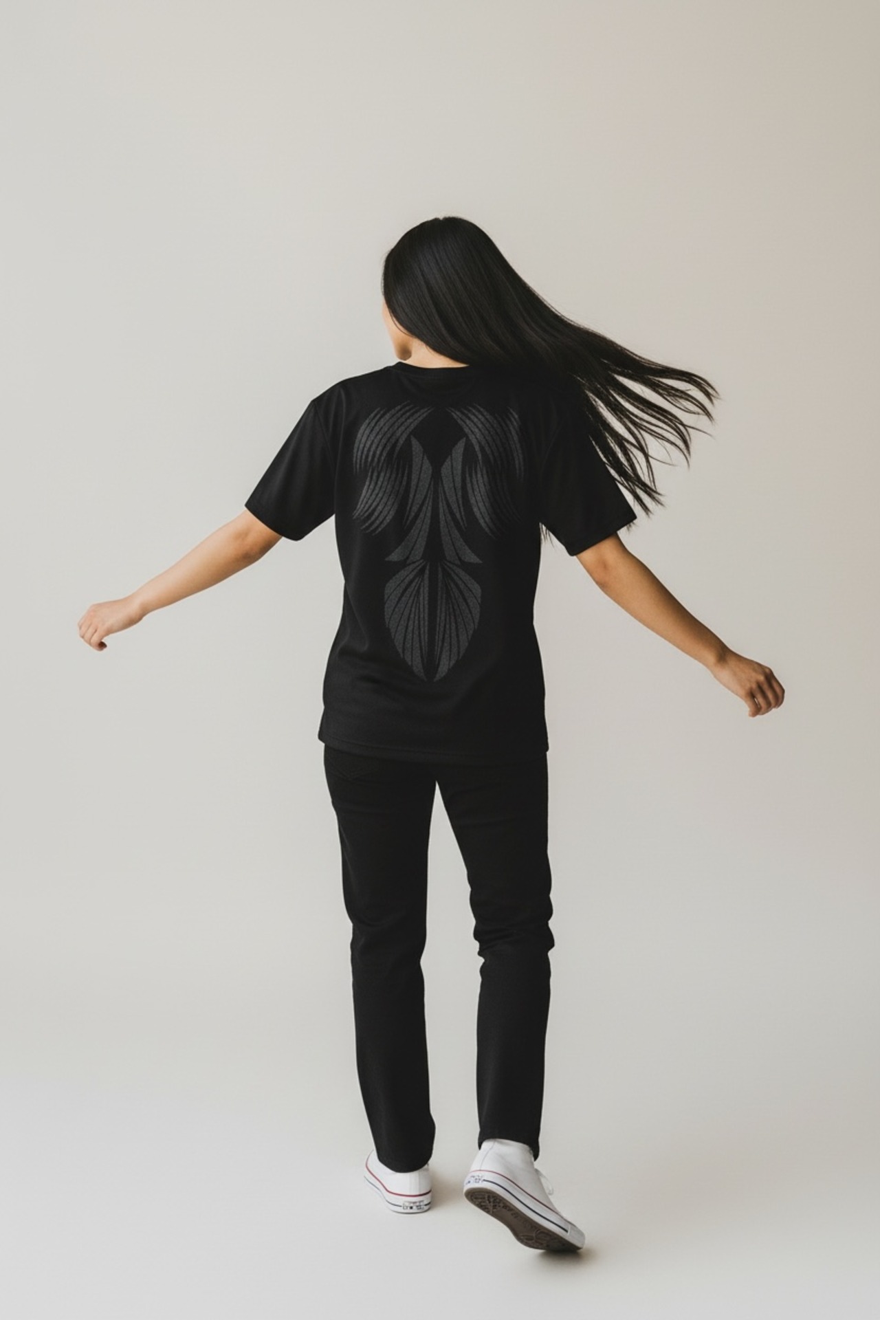 【男女兼用】リカバリーインナーシャツ 半袖 Vネック 黒