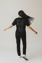 【男女兼用】リカバリーインナーシャツ 半袖 Vネック 黒