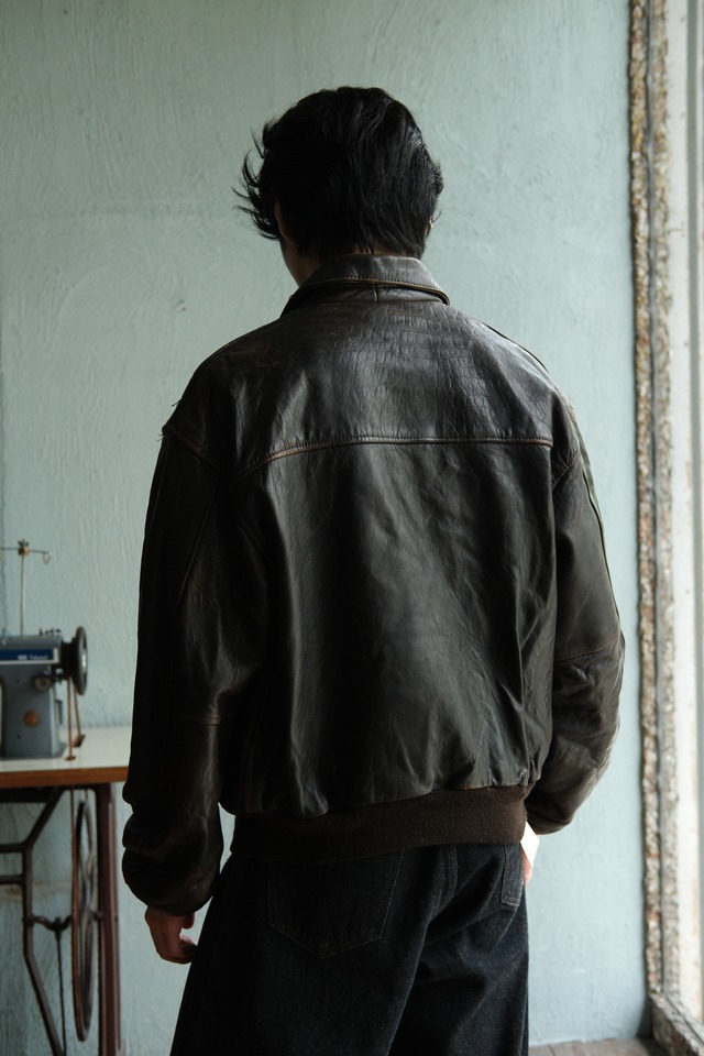 Utah ／80's "AVIREX" type A-2 flight leather jacket
