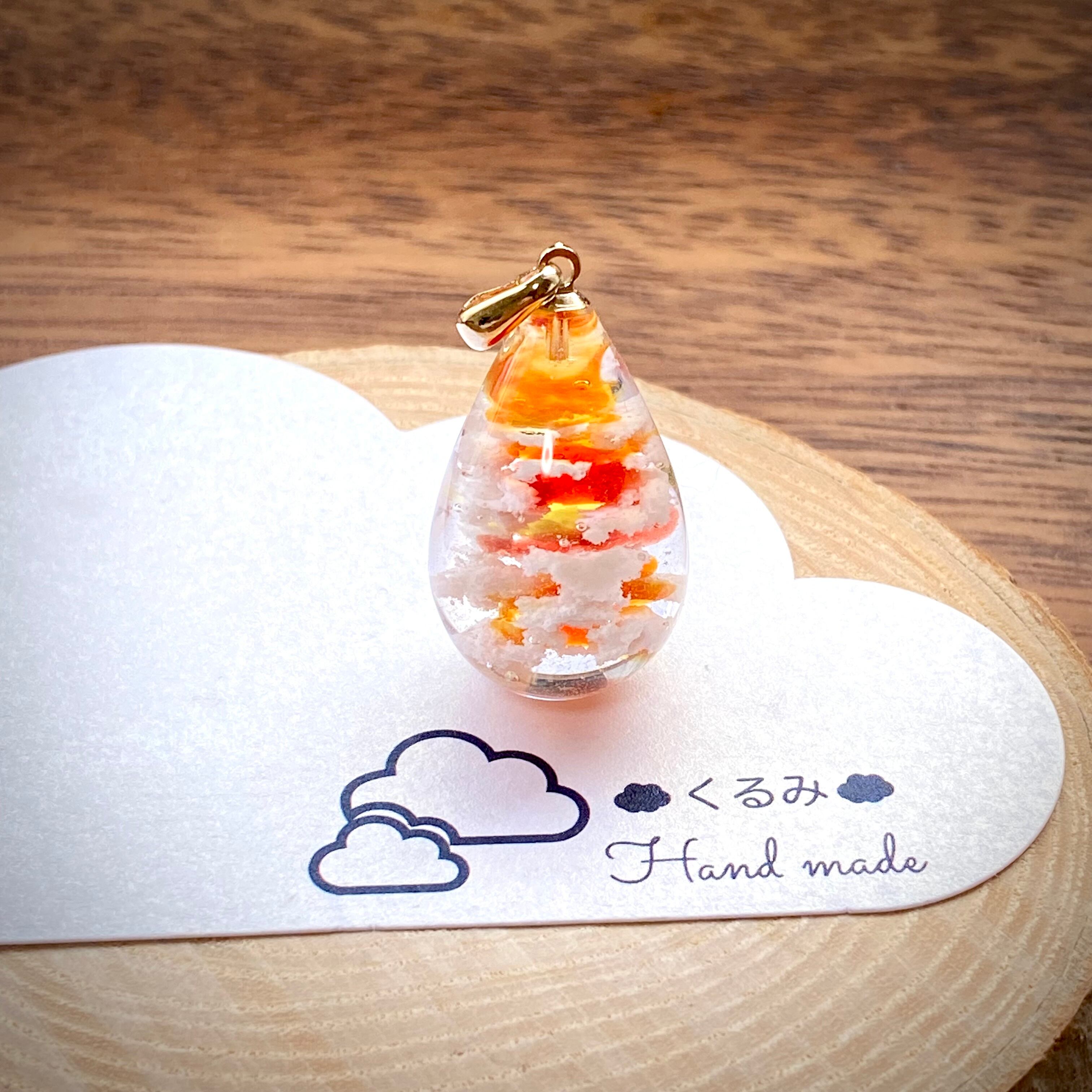 しずく型ペンダント 雲&空 夕焼けの空