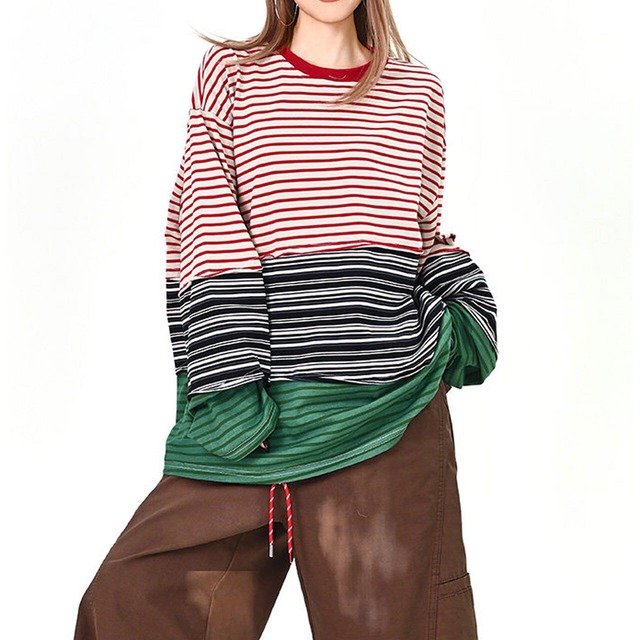 マルチボーダーミックスデザイントップス
 1col   R01578