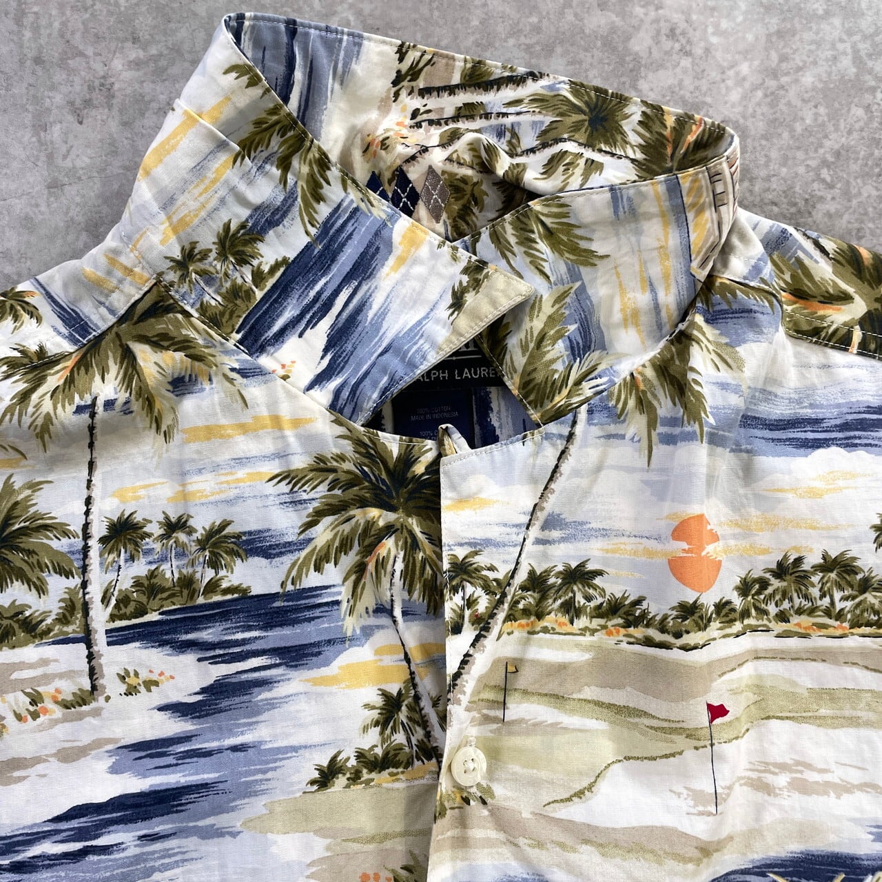 90年代 CHAPS Ralph Lauren チャップス ラルフローレン 総柄 開襟
