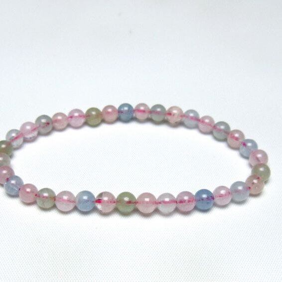 ミックスカラーベリル ブレスレット 5mm 一点物 メール便可 [M便 1/10] 111-48814