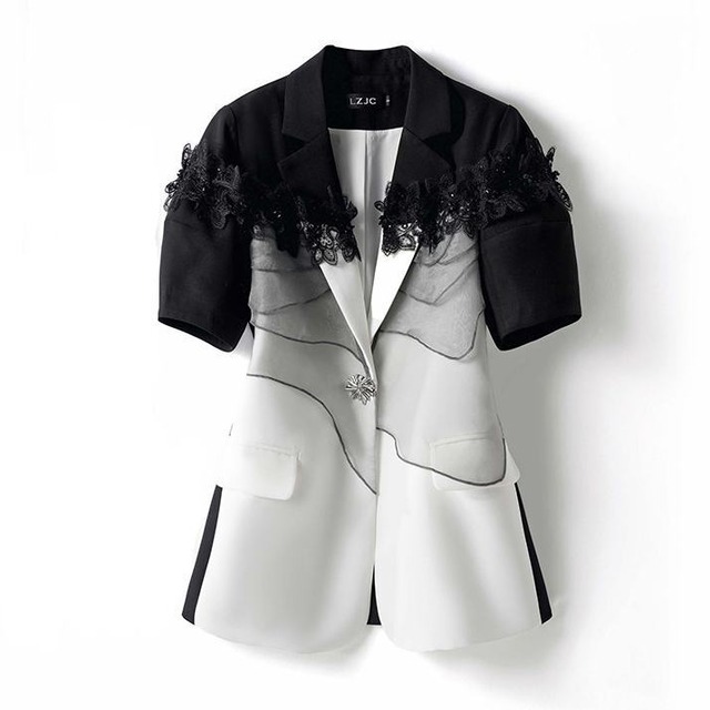 Lace accent monotone jacket　M1027
