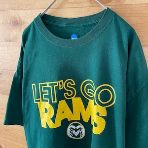 【NCAA】カレッジ コロラド州立大学 RAMS ロゴ プリント 半袖 Tシャツ X-Large us古着