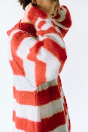 Red icemint mohair sweater
