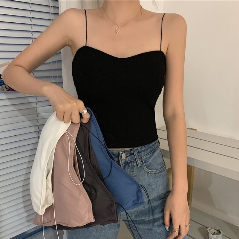 サマースリムノースリーブトップス バック 夏物 ハンチェンe32825447488