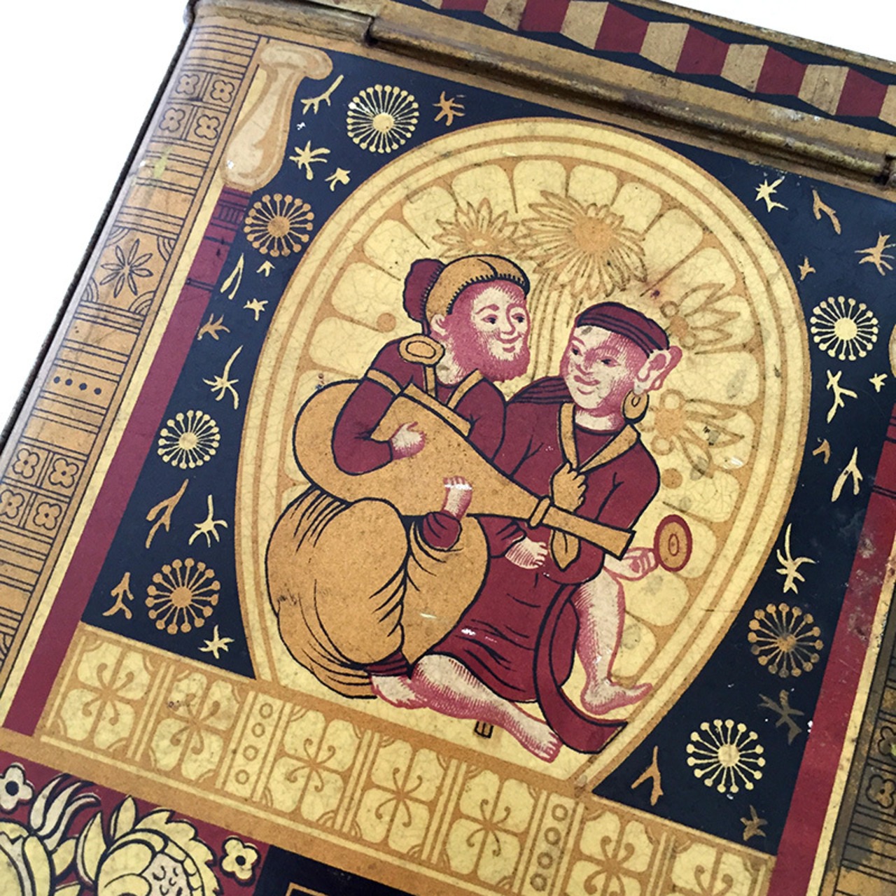 TIN缶 　お茶缶　Lipton  オリエンタルな図柄　大型希少 12OTas22