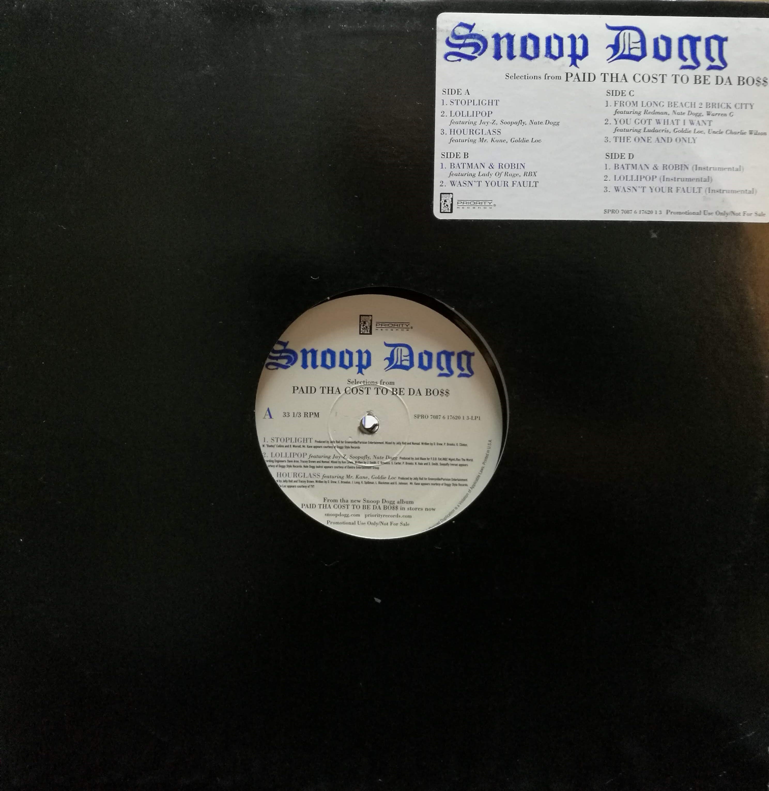2LP】Snoop Dogg Selections From Paid Tha Cost To Be Da Bo$$ COMPACT  DISCO ASIA