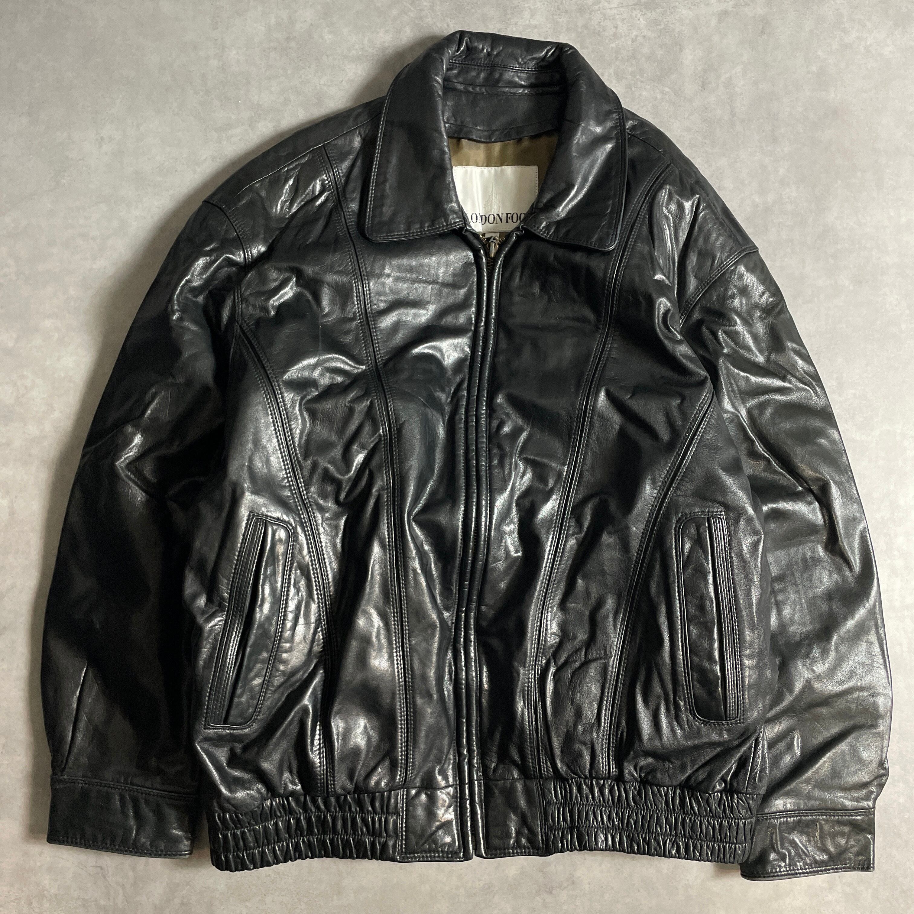 80s-90s London fog レザージャケット ショート丈 ブラック