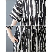 モノトーン 柄切替 ワンピース 30216